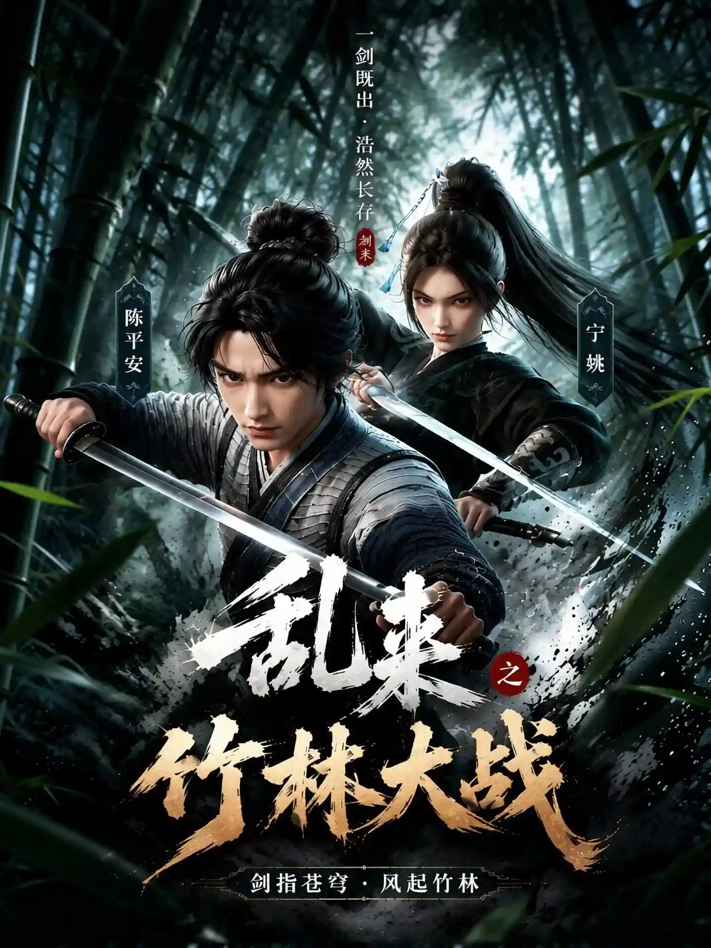 黄果短剧《乱来之竹林大战》武侠冒险作品海报
